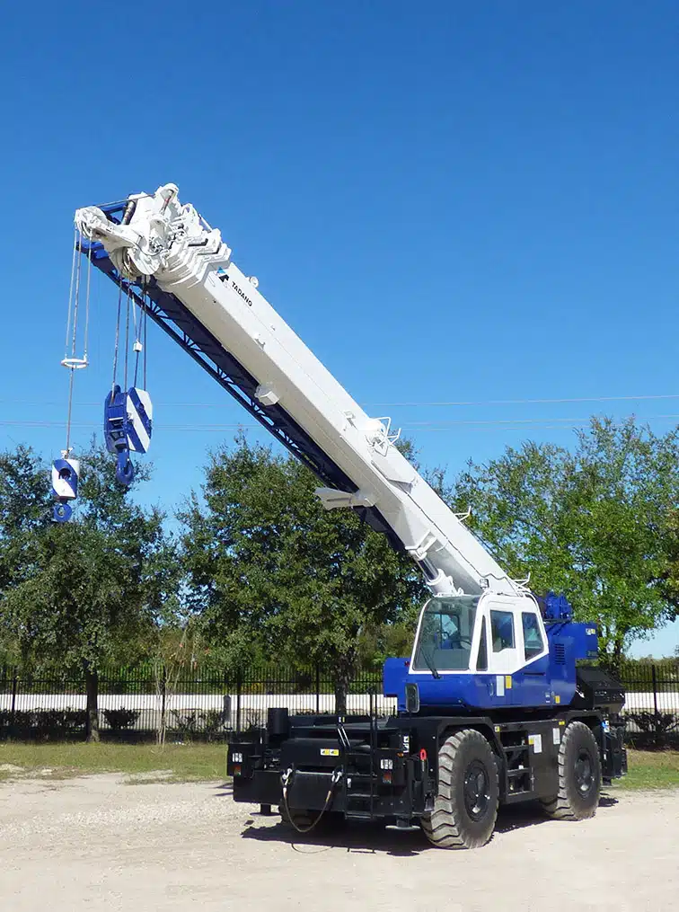 Rough terrain cranes are heavy duty cranes used for rough and challenging terrains and are built to be reliable and durable.